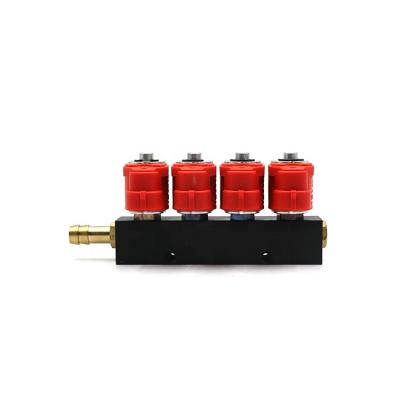 China CYL 3ohm auto high quality 4 coil car cng injection rail red lpg injector for sale