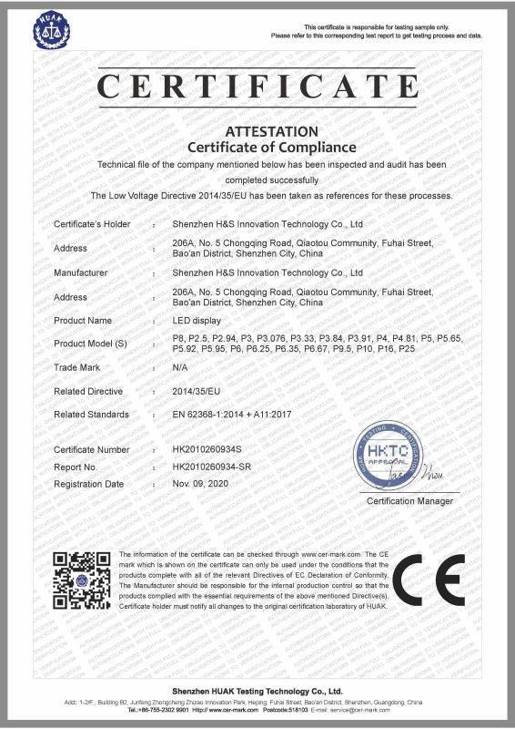 CE-LVD - Shenzhen H&S Innovation Technology Co., Ltd