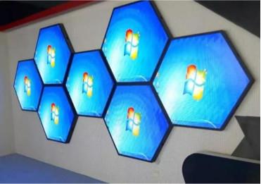 China IP65 Outdoor Led Hexagon Wall Panels Display For Commercial Advertising for sale