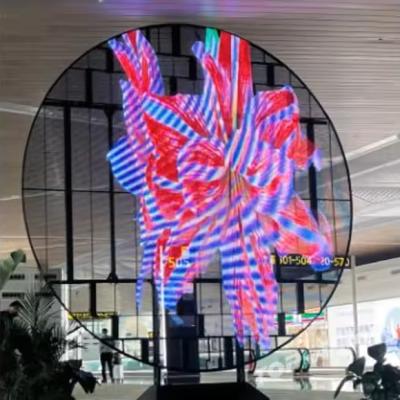 China P3.97-P7.81 Transparent Window Round Led Display Screen Flexible for sale