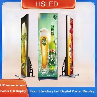 China Floor Standing Led Digital Poster Display Control Wifi USB Movable Advertising LED Screen for sale