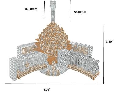 China Custom Hiphop Pendant File - FLOWER RANGER 4.0*2.6