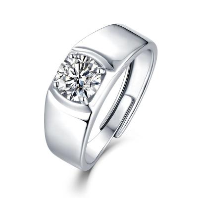 China Modern design ring 1 carat diamond ring D color fashion CLASSIC hot sale sterling silver personalized wedding ring for sale