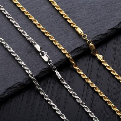 China Hiphop Jewelry [CN10049-3mm] HipHop Bling 18inch Silver Diamond Iced Out Collana 18K Cuban Link Necklace Chain Hitter For Women Men for sale