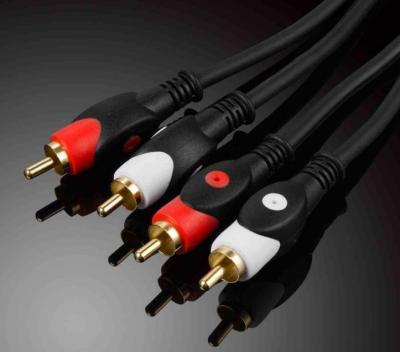 China COMPUTER molded 2 RCA plug to 2 RCA plug cable for sale