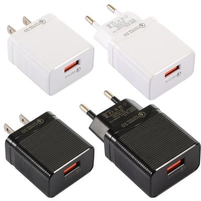 China 3A-QC3.0 Monitor Mobile Phone Charger Fast Charging USB Simple Travel Charging Phone Smart Tablet Fast Charging Head for sale