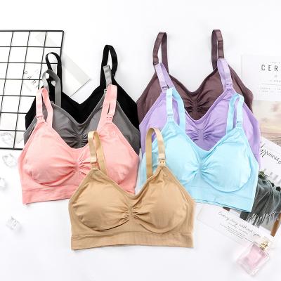 China Antibacterial Women Plus Size Sleep Breastfeeding Nursing Maternity Nursing Bras Pregnant Underwear Seamless Nursing Bra for sale