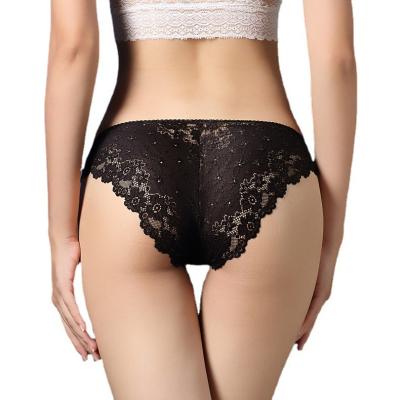 China Antibacterial Women's Comfortable Underwear Lace Bikini Panties Lace Briefs Ladies Lace Up Sexy Bikini Briefs Tanga Underwear for sale