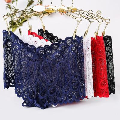 China Antibacterial Ladies Lace Up Sexy Boxer Transparent Briefs Hollow Out Underwear Women Boyshort Panties Lace Up Hipster Panties for sale