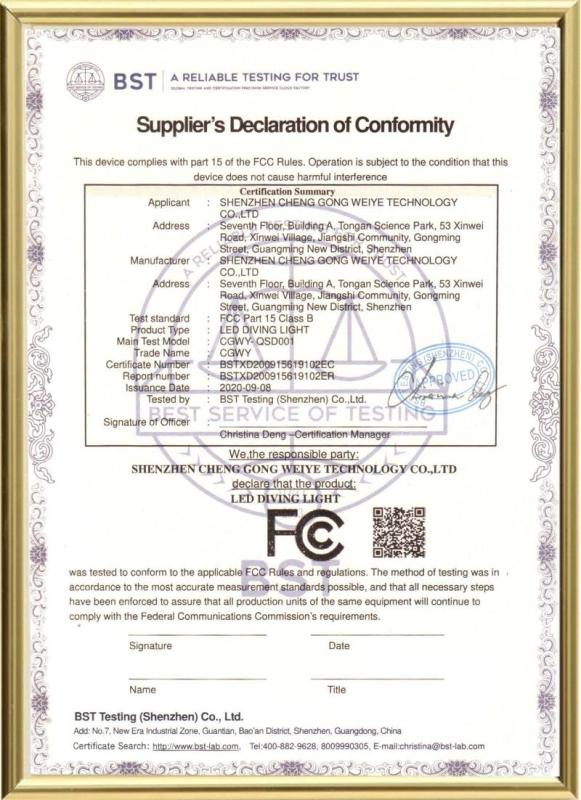 FCC - Shenzhen Chenggongweiye Technology Co., Ltd.