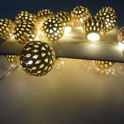 China 8 Function Golden Granule Round Ball Shape Patio String Light For Christmas Hallowmas Decoration for sale