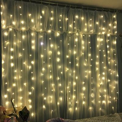 China 8 Functions Indoor Outdoor Security LED Wedding Curtain Light Home Bedroom Wedding Party Wall Security Light Curtain Decorations for sale