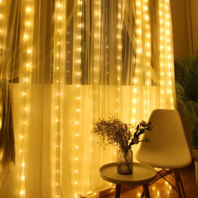 China Regular on/flash/8modes 3*3M 300led fairy lights rubber/PVC curtain led decorative string curtain lights waterproof Christmas 90 polybag 30 USB rubber for sale