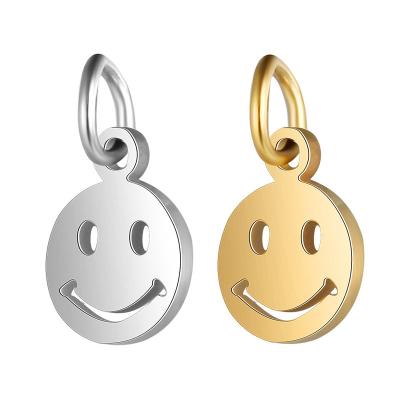 China Face Pendant Smiley Charms Accessories FASHION Gold Stainless Steel Smile For Jewelry Making Supplier Necklace Bracelet Key Chain DIY for sale