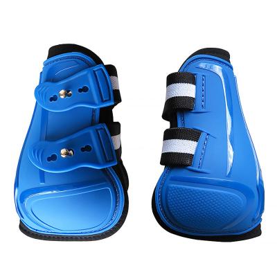 China Easier to adjust the tightness of the leg protectors. Easier to adjust the tightness of the leg protectors. Hind Legs (pairs) - PU of jumping horse leg cuffs plus diving speed, effectively protect horse leg tendon for sale