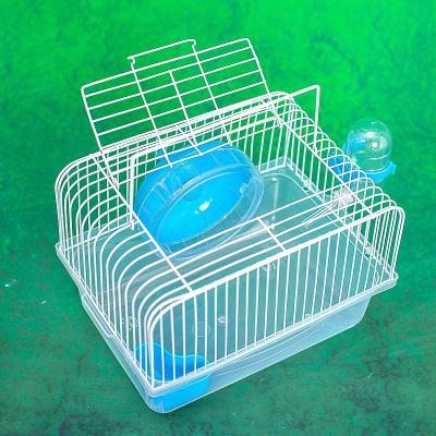 China Portable Breathable Hamster Cage Cage Portable Hamster Supplies Single Row Villa Small Portable Garden Cage for sale