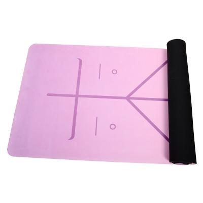 China Portable Foldable 5mm Premium Eco-friendly Natural Rubber Non-Slip Yoga Mat With Printed Microfiber Surface, Washable And Portable Yoga Mat for sale