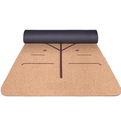 China Non-slip Eco-friendly Cork Natural Rubber Fitness Exercise Yoga Mat for sale