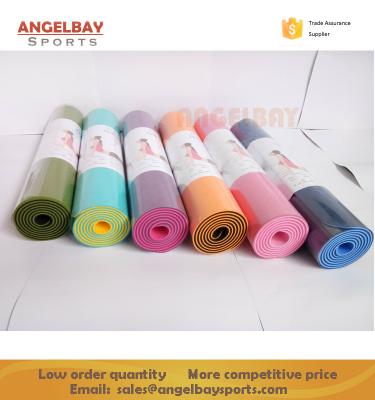 China Non-slip\Two-Layer\Wholesale 0.6mm Eco-Friendly Premium Non-Slip Two-Layer Strip Yoga Mat for sale