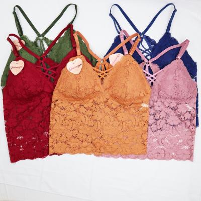 China Factory Outlet custom brand New summer fashion women sexy vest mature ladies Breathable lace tanks tops underwear for sale