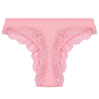 China Stocks Sexy sustainable Breathable Quicky Dry Panty Cotton tanga Lady T-back Lace Women Underwear for sale