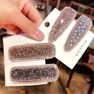 China New rhinestone vintage rhinestone hair clips hairpins korean luxury women crystal barrette hair clip hair accessories for sale