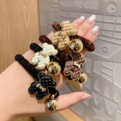 China New Korea Vintage Cute Animals Crystal Scrunchies Gifts Wear Bear Fashion Hair Accessories Women Hair Bands Rope Ties for sale