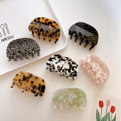 China 2022 Korea Leopard Hair Claw Clips Ladies Wear Headwear Acetate Shark Ponytail Hairpins Women Girls New Fashion Hair Accessories for sale