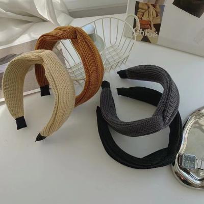 China European and American JIANYI style simple wool knitting small knot cross wide edge perfume wash face headband for sale