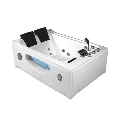 China K-8937 Bathroom Double Side Portable Hydro Massage Acrylic Skirted (Straight Skirt) Bathtub With Led Light for sale