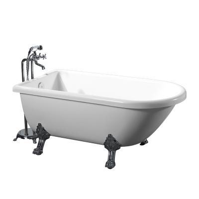 China Freestanding Classic Acrylic Soaking Bathtub With Clawfeet for sale