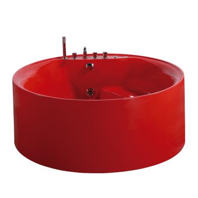 China K-888H New Arrival Round Shape Bathtub Bathroom Plastic Eco-friendly Material Cheap Freestanding Bathtub To Soak Tub Red for sale