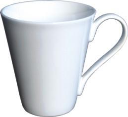 China 90*H107mm de Mokken die van de Hotelkoffie Witte Ceramische Kop 350ml drinken Te koop