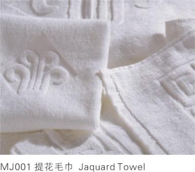 China Jacquard In reliëf gemaakte 200GSM-Bad Katoenen Handdoeken voor vijfsterrenluxehotel Te koop