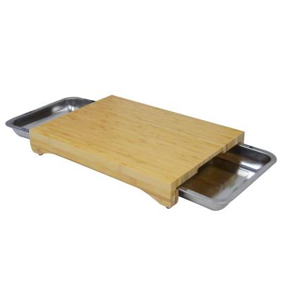 China Sustainable Extra Large Natural Kitchen Bamboo Cutting Board with Juice Groove for sale