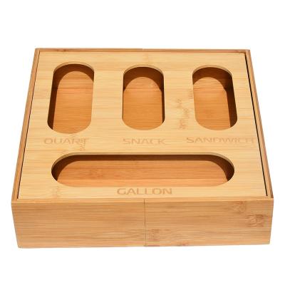 China 2022 Multifunctional, Bamboo Customized Dispenser Bamboo Organizer Storage Bag For Kitchen Drawer for sale