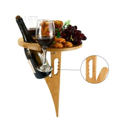 China Modern Outdoor Portable Picnic Board Foldable Bamboo Wine Table for Concerts for sale