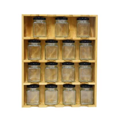 China Sustainable Inspirations 16-Cube Bamboo Spice Rack with Spice Refills for sale