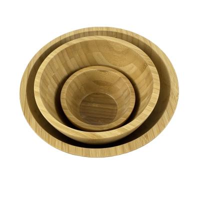 China Various Size Sustainable Bamboo Wooden Salad Bowl for sale