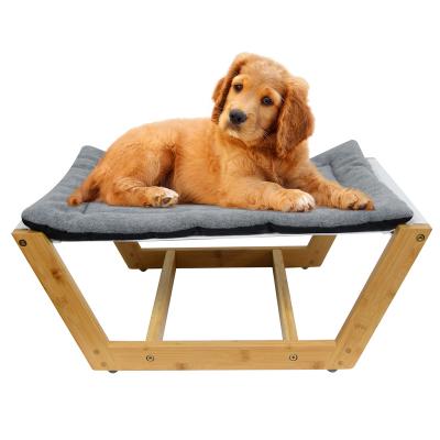 China Sustainable Handmade Bamboo Hammock Luxury Wooden Dog Bed for sale