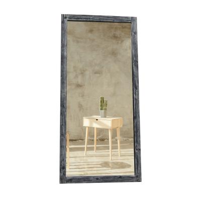 China Modern Floor-standing Bedroom Mirror Dressing Mirror Full Wood View Mirror Glass Living Room for sale