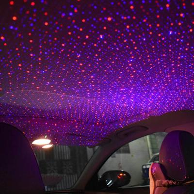 China Mini Roof Atmosphere Light Car Accessories RGB Two Color Transformation Star Sky USB Ambient Lighting Lamp for sale