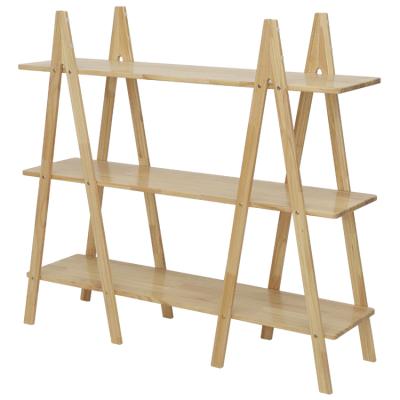 China Modern Wholesale Custom Practical Three-Layer Solid Wood Wooden Shelf for sale