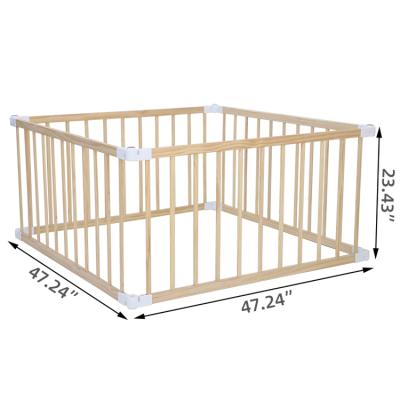 China Durable Wholesale Baby Fence Indoor Portable Wooden Kids Playpen for sale