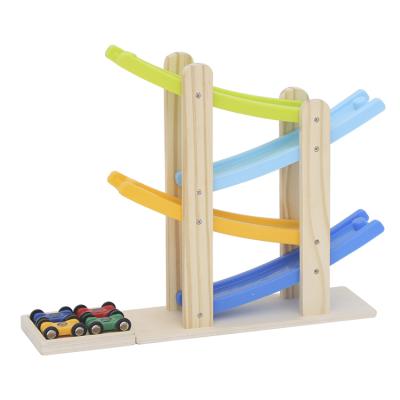 China DIY Toy Children's Four-Layer Four-Layer Wooden Glider Educational Fun Intelligence Mini Rail Car Wooden Toy for sale