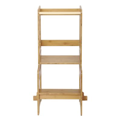 China (Other) Wholesale Adjustable Toddler Kitchen Step Stool Kids Wooden Standing Tower With Safety Railing for sale