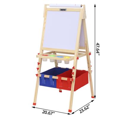 China Educational Gifts Children's Toys Magnetic Double Sided Drawing Board Adjustable Height Wooden Drawing Board for sale