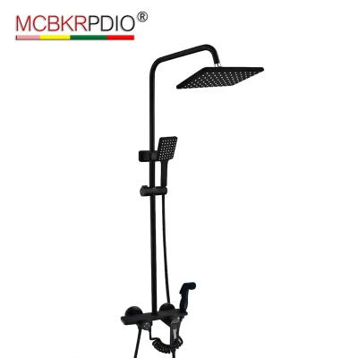 Κίνα MCBKRPDIO Memory constant temperature shower suit direct sale Household hotel bathroom shower black four step button shower προς πώληση