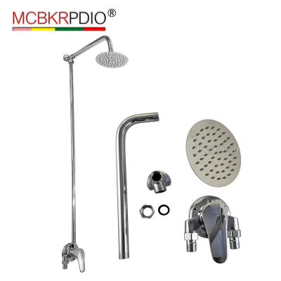 China Zinc Alloy Bath Shower Faucet Luxury Chrome Plated Wall Mounted Bathroom Concealed Shower Rainfall System Set Te koop