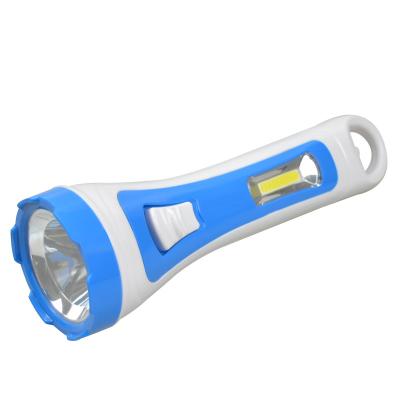 China 2 in1 LED Side Lamp COB Household Factory Use Multi Function Torch Light Wholesale High Power Outdoor/Indoor Rechargeable Plastic Flashlight for sale